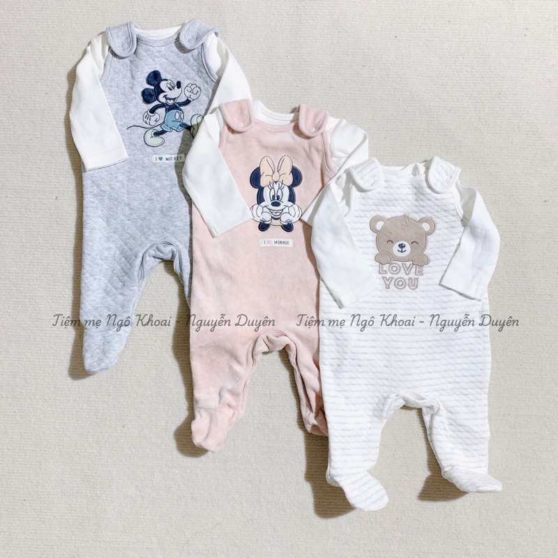 [MD184] C&A Set body cotton kèm yếm nỉ nhung liền tất xuất xịn cho bé