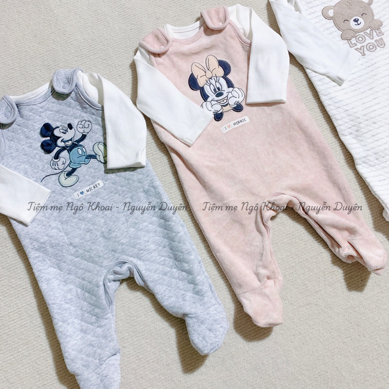 [MD184] C&A Set body cotton kèm yếm nỉ nhung liền tất xuất xịn cho bé