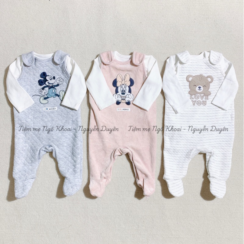 [MD184] C&A Set body cotton kèm yếm nỉ nhung liền tất xuất xịn cho bé