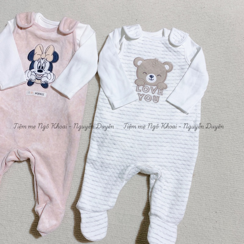 [MD184] C&A Set body cotton kèm yếm nỉ nhung liền tất xuất xịn cho bé