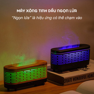 Máy xông tinh dầu, Máy phun sương tạo ẩm khuếch tán tinh dầu, tích hợp LED 7 màu, hoạt động êm ái, tự ngắt khi hết nước