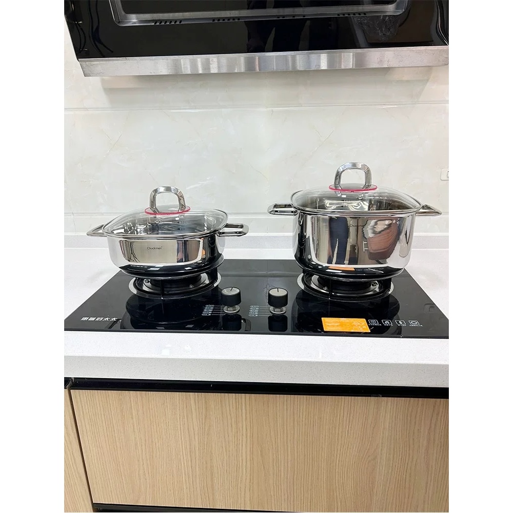 Nồi Canh Nồi Lẩu Inox Cao Cấp, ,Nồi Canh Dùng Bếp Từ Chockmen 24cm Kèm Nắp (THẤP) CKM134