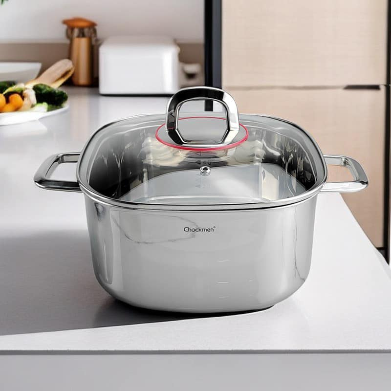 Nồi Luộc Gà Chockmen, Nồi Vuông 24cm Kèm Nắp (CAO) CKM157
