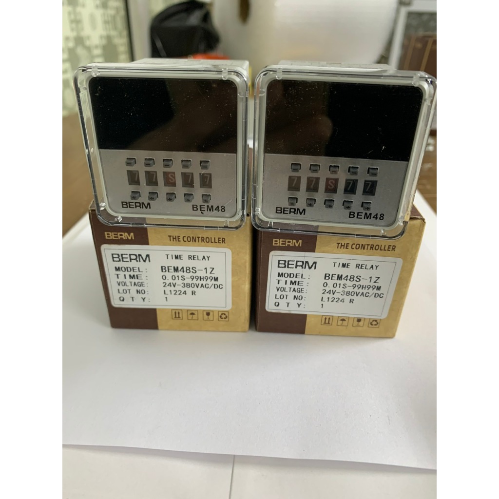 Rơ le thời gian (Timer) BERM BEM48S-1Z điện áp 24V-380V BEM48S Màn hình ...