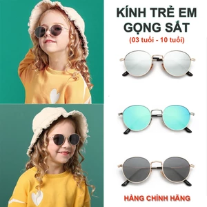 Kính râm trẻ em tròn kim loại Thương hiệu BOCA không gây hại chất liệu TAC và mắt UV400