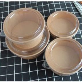 Set 100c Tô Giấy Kraft 750ml - 1000ml (Kèm Nắp) Chịu Nhiệt - Nước
