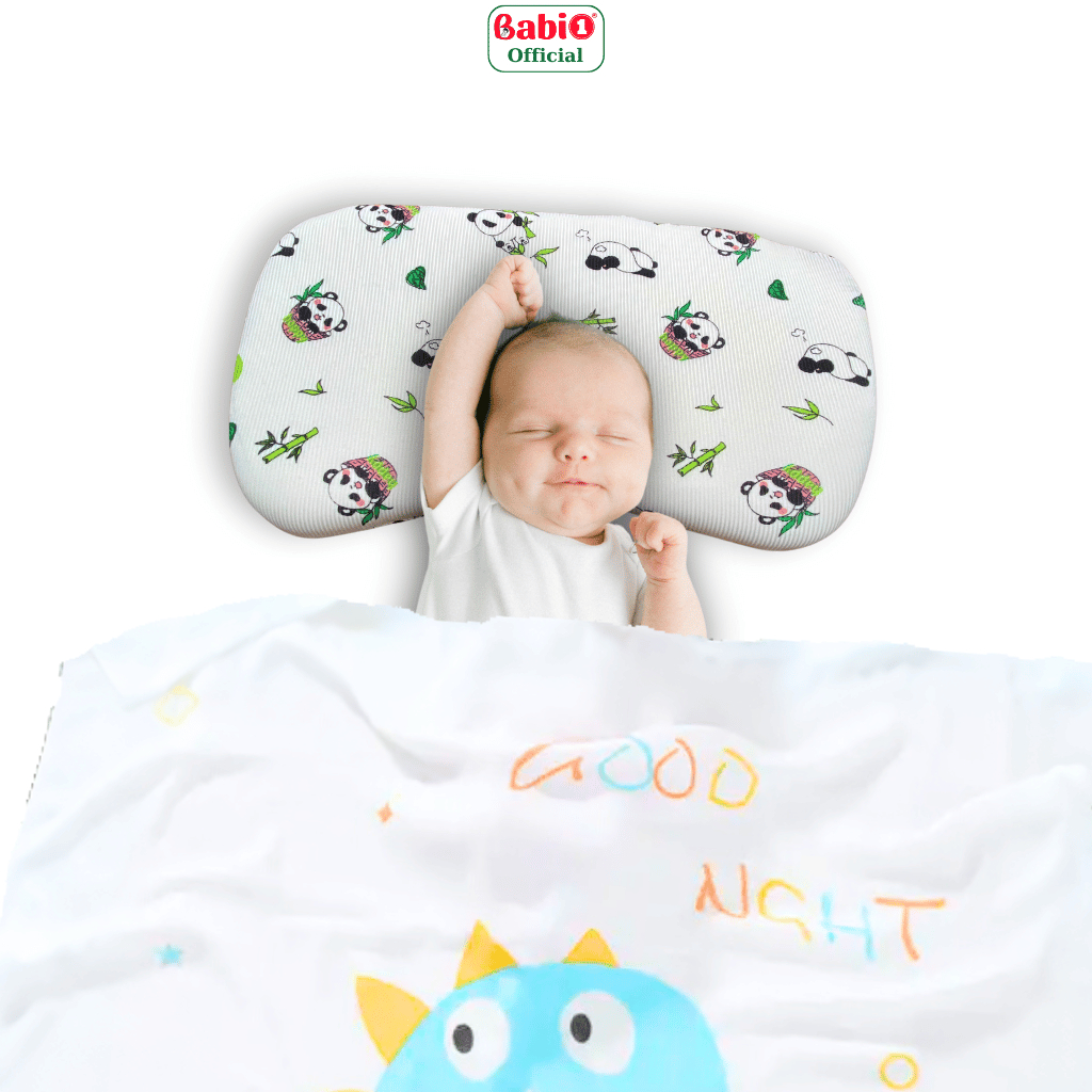 Gối Cao Su Non Babi 1 Lõm Chống Méo Đầu & Định Hình Cho Bé Sơ Sinh