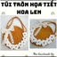 Túi tròn họa tiết hoa len M5 - handmade len - crochet