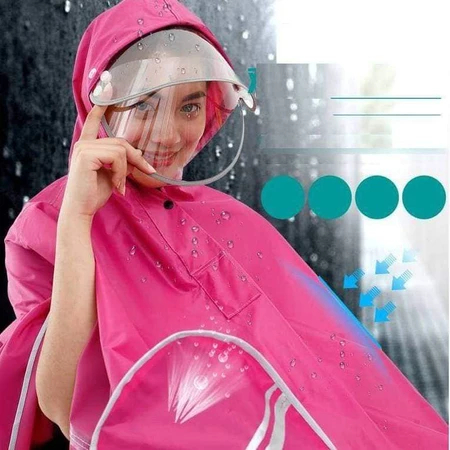 Áo mưa 1 đầu có kính, áo mưa cánh dơi vải dù siêu bền đi trời mưa tiện lợi