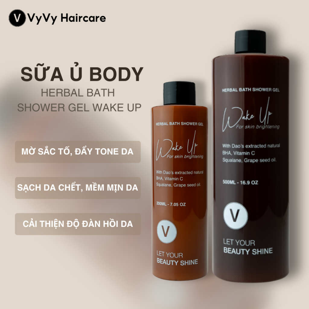 Ảnh Sửa ủ body Wake up vyvyhaircare V tẩy da chết làm sáng mịn da V 200ml / 500ml 1