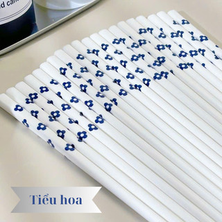 Đũa sứ trắng ăn cơm hoa văn sang trọng- Dư Dư