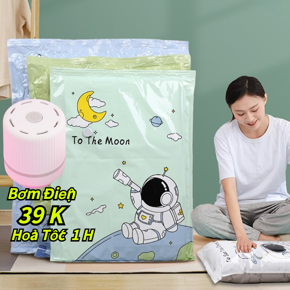 Túi hút chân không đựng quần áo [MẪU MỚI 2023], túi đựng chăn màn mền gấp gọn, chống mốc