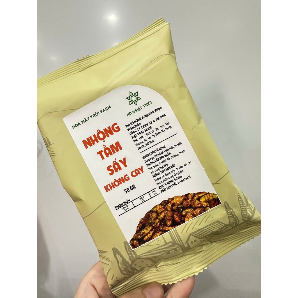 [Không cay] Nhộng Tằm Lá Chanh Mồi Nhậu Đặc Sản | Hoa Mặt Trời Farm