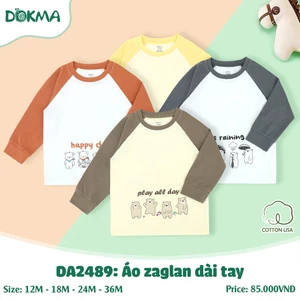 Áo Mỏng Cài Vai Dài Tay Hoạ Tiết Bé Trai, Gái Dokma Mã DMA478 DA1231 DA2489