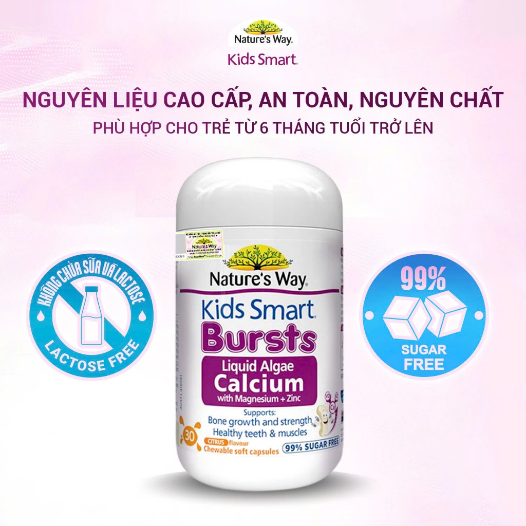 Ảnh Viên Nhai Nature's Way - Calci Tổ Ong Tảo Biển Đỏ Aquamin F Bổ Sung Vitamin D3K2, Hỗ Trợ Phát Triển Xương 30 Viên 1