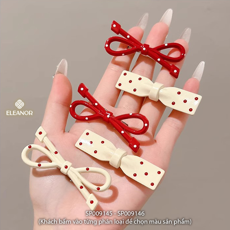 Set 2 kẹp tóc nữ Eleanor Accessories hình chiếc nơ basic phụ kiện tóc kẹp tóc mái 9145