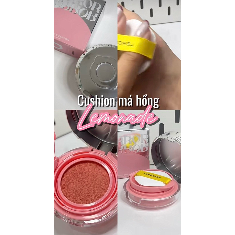 Má hồng Lemonade căng bóng dạng phấn nước thuần chay Mirror Mirror Blush Cushion 8g