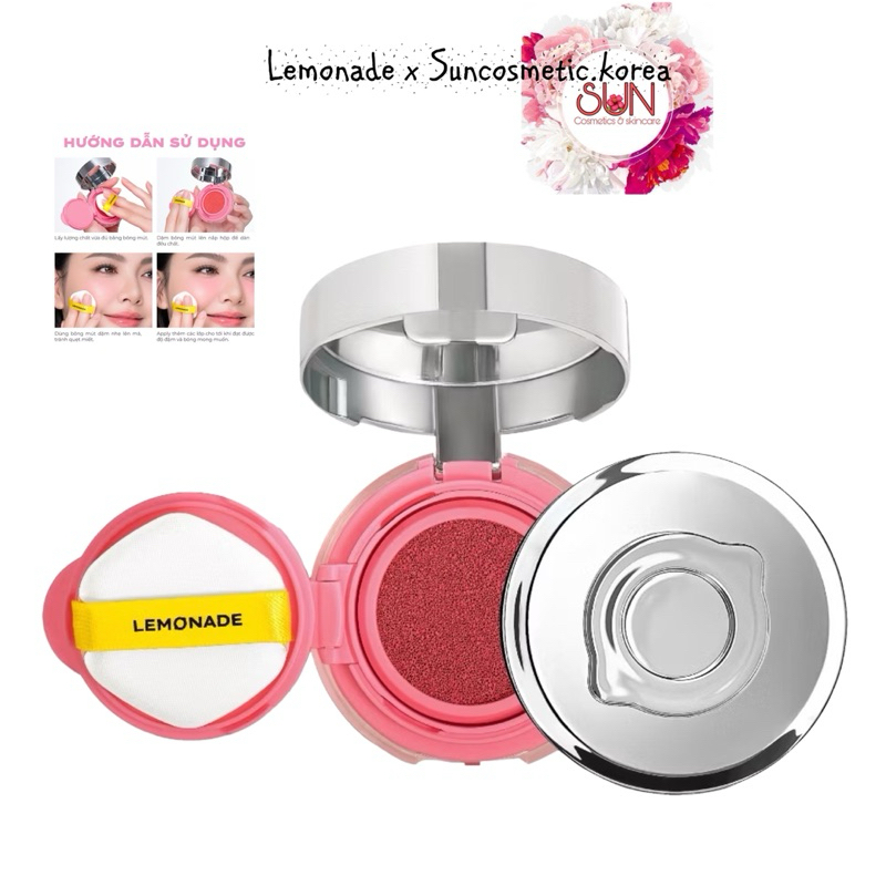 Má hồng Lemonade căng bóng dạng phấn nước thuần chay Mirror Mirror Blush Cushion 8g