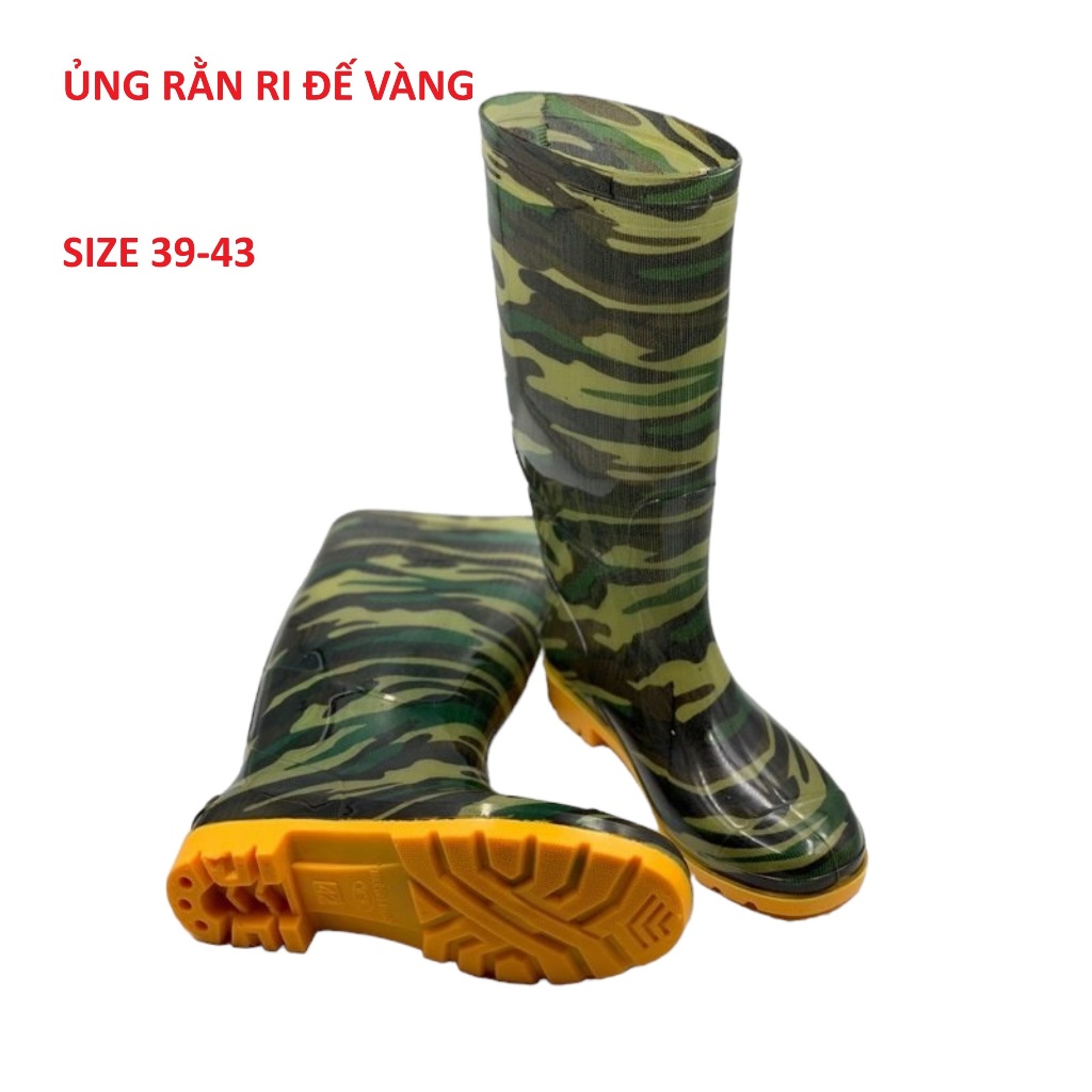Ủng rằn ri đế vàng cứng size 39-43 Trường Thịnh, ủng lao động, ủng đi ...