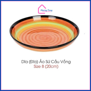 Tô Chén Đĩa Sứ Hoạ Tiết Cầu Vồng Siêu Đẹp - Nhiều Size Tuỳ Chọn -Tự Ghép Sét Bàn Ăn Cầu Vồng Cao Cấp - Phương Trang