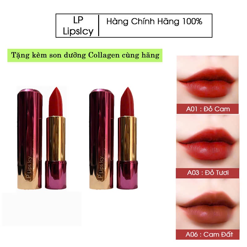 Son Môi Chính Hãng LIPSICY Chuẩn Màu Siêu lì không lem Mềm Mượt Dùng Tốt Cho Bà Bầu 4g