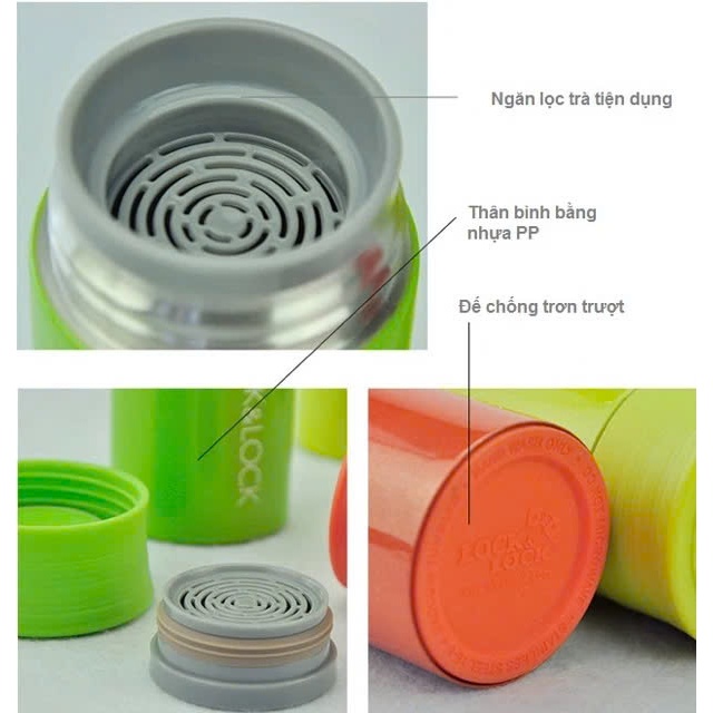 Bình giữ nhiệt LocknLock Fruits Tumbler LHC4110 dung tích 400ml, 5 màu lựa chọn - K-MALL
