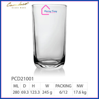Bộ 6 Ly Thủy Tinh Bầu Cao PCD21001 280ML – Cẩm Đạt - Phương Trang