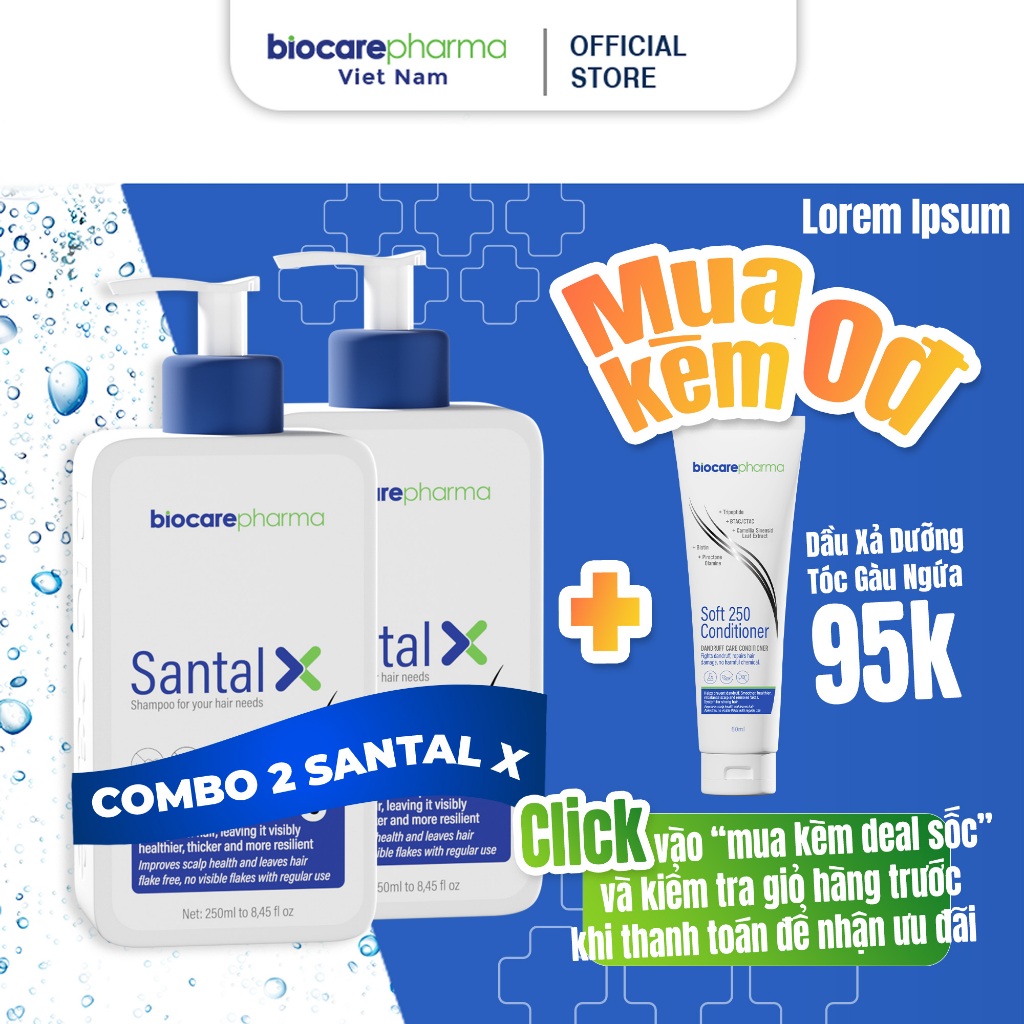 Ảnh Combo 2 chai Santal X dầu gội hỗ trợ giảm gàu nấm ngứa chuyên biệt - 500ml. 2