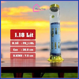 Bình Sâm Phú Hòa, Bình Thuỷ Tinh Phú Hòa Trụ Tròn Ngâm Rượu, Ngâm Sâm, Mật Ong Cao Cấp 1.18 Lít - Phương Trang