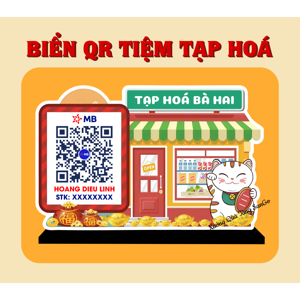 BIỂN QR TIỆM TẠP HOÁ THEO YÊU CẦU - QUÀ TẶNG SANGO