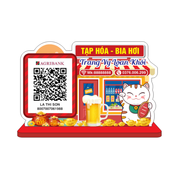 BIỂN QR TIỆM TẠP HOÁ THEO YÊU CẦU - QUÀ TẶNG SANGO
