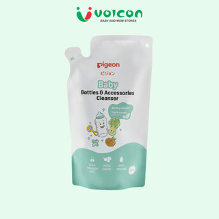 Nước Rửa Bình Sữa Pigeon Gốc Thực Vật An Toàn Cho Bé Làm Sạch Hiệu Quả Túi 450ml Hoặc Chai 500ml