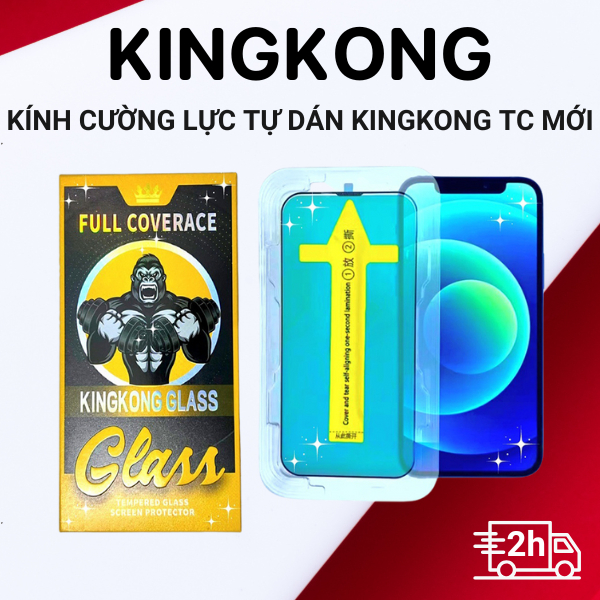 [ RẺ NHẤT ] Kính cường lực tự dán KINGKONG TC phủ nano chống bám vân tay iphone X XS XSM 11 12 13 14 15 16 17 pro promax