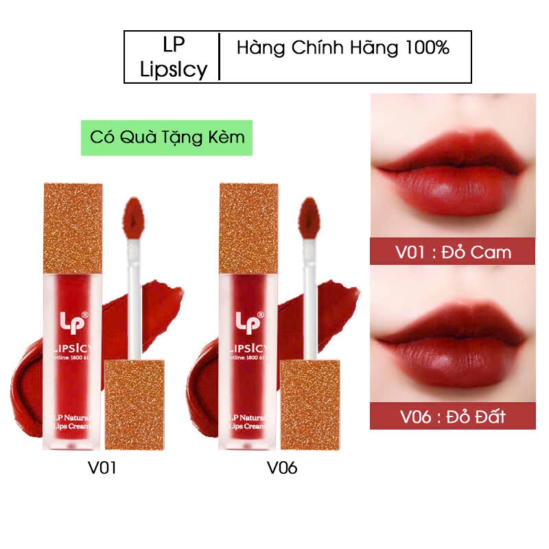 Son Kem LIPSICY Chuẩn Màu Siêu Lì Mềm Mượt Lâu Trôi Dùng Tốt Cho Bà Bầu 5g