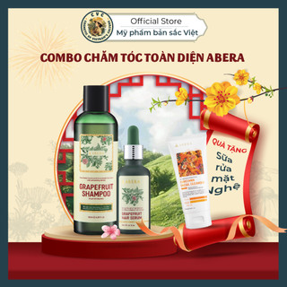 Combo Dưỡng Tóc Bưởi Hồng ABERA - Dầu Gội Đầu Và Tinh Dầu Giảm Rụng Tóc, Chăm Sóc Tóc, Không Sulfate