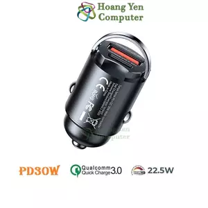 Cốc Sạc Nhanh Xe Hơi Remax RCC359 (2 Cổng Sạc - USB và Type C) | Tẩu sạc ô tô mini - Hoangyencomputer