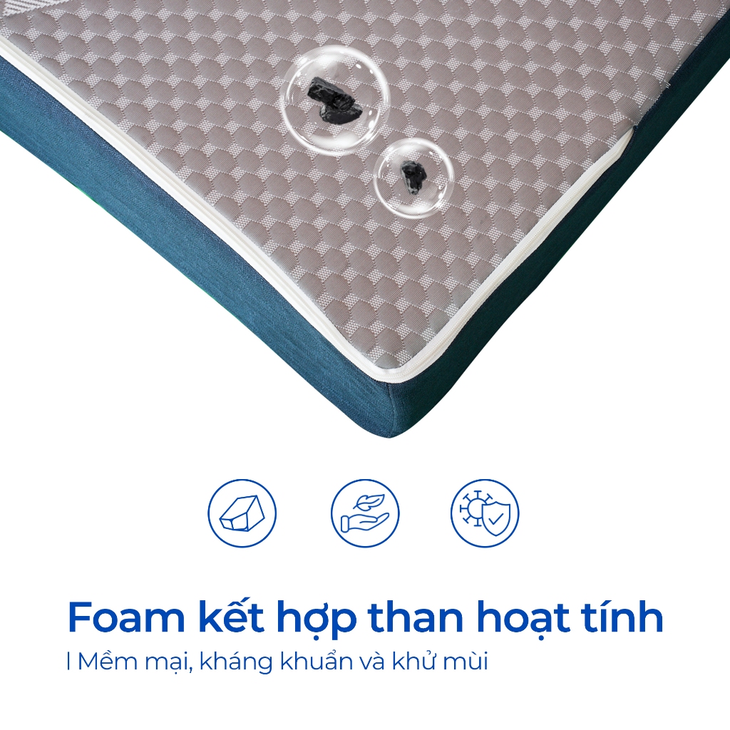 Ảnh Nệm Aroma Super Foam, Nệm Foam Hoạt Tính Aroma,Hỗ Trợ Nâng Đỡ Xương Khớp, Chính Hãng, Bảo Hành 10 năm 3