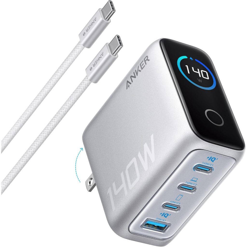 Bộ sạc nhanh Anker Zolo B2697 140W GaN, 4 cổng 3 USB-C và 1 USB-A, sạc cùng lúc 4 thiết bị | BigBuy360 - bigbuy360.vn