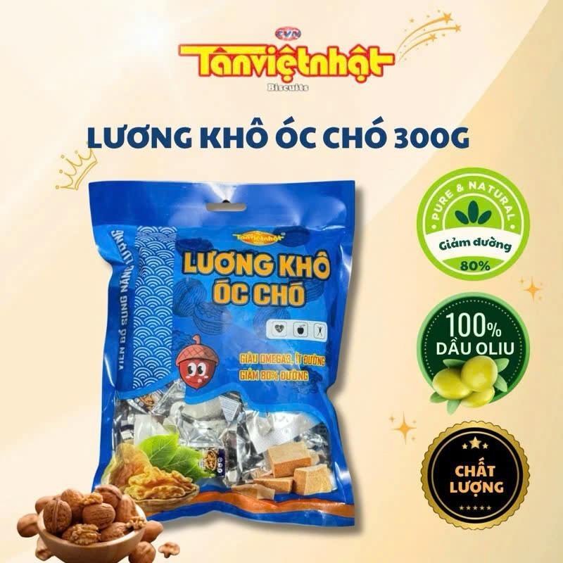 Combo 3 gói lương khô mini (300gr/1 gói) Vị Hạt Óc Chó- Lương khô Mini ...