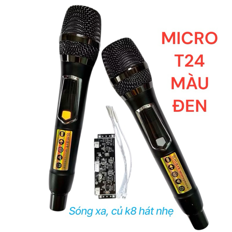 Micro loa kéo củ k8 màu đen, micro t24 màu đen chống hú hát nhẹ ...