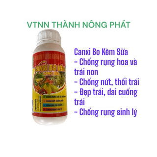 Phân bón vi lượng SIÊU CANXI BO KẼM DẠNG SỮA chai 500ml. dai cuống, chống rụng hoa trái, thối trái, cứng cây, quả đẹp