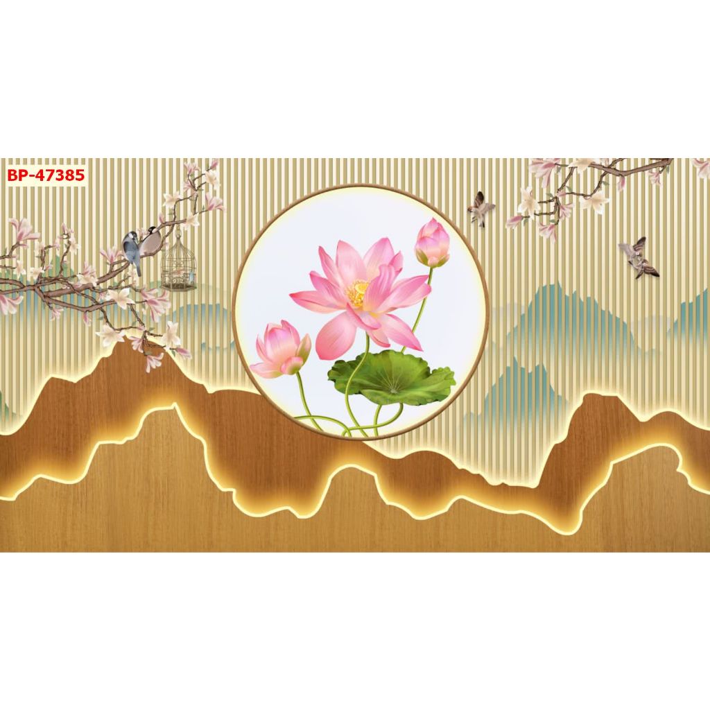 Tranh lam sóng decor Spa massage, Tranh lụa 3D cao cấp luxury