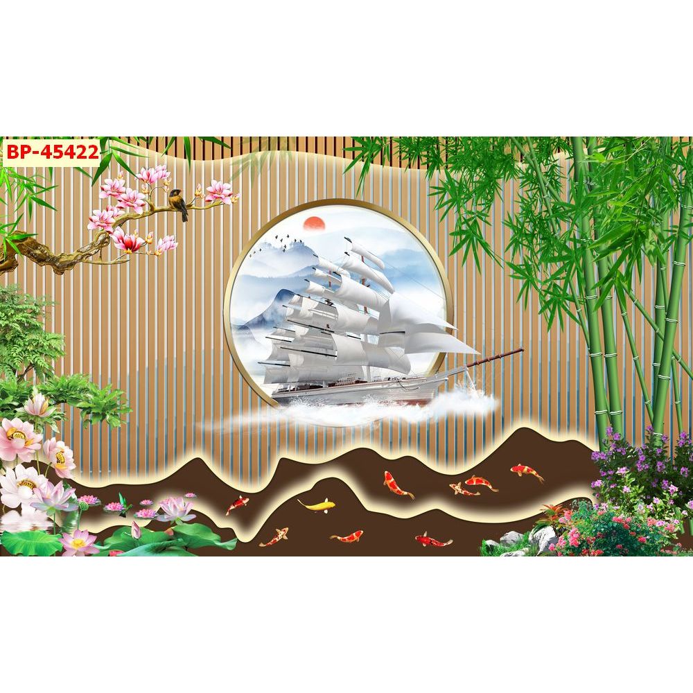 Tranh lam sóng decor Spa massage, Tranh lụa 3D cao cấp luxury
