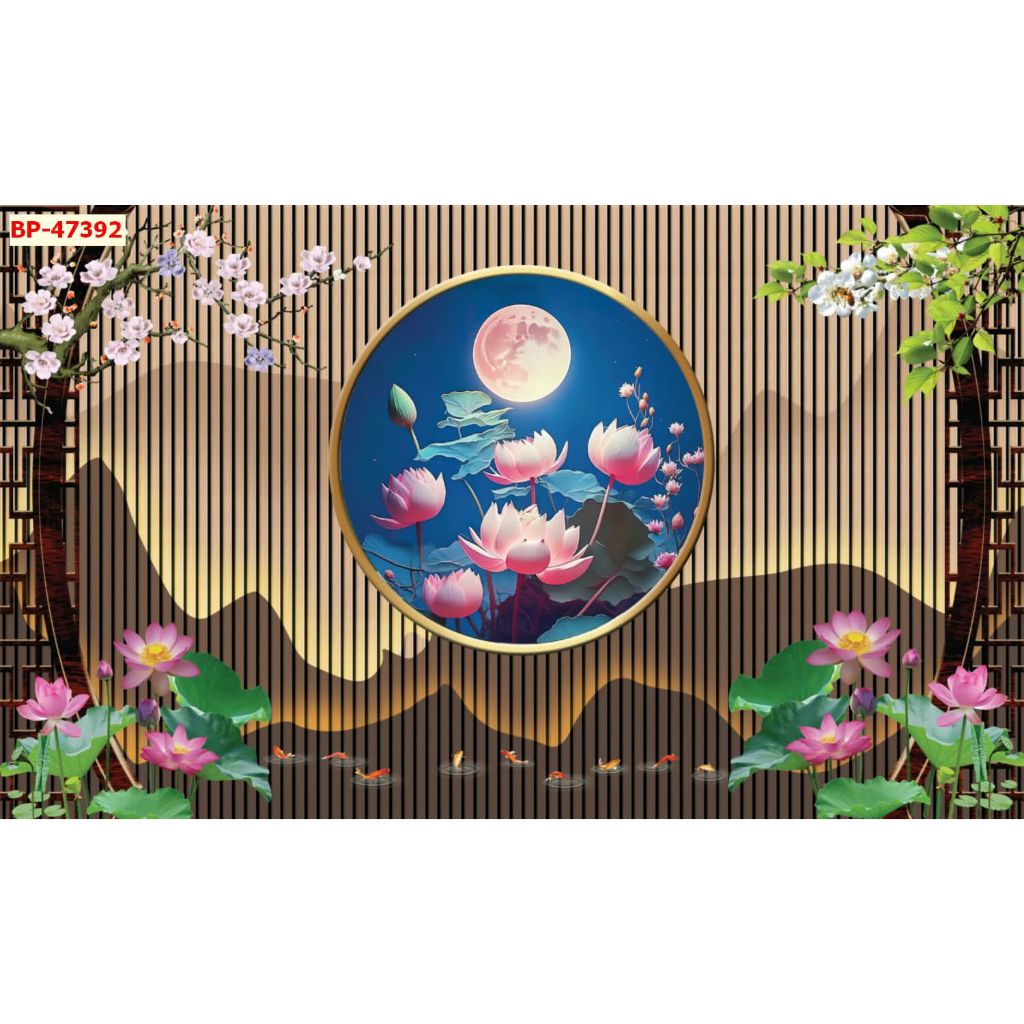Tranh lam sóng decor Spa massage, Tranh lụa 3D cao cấp luxury