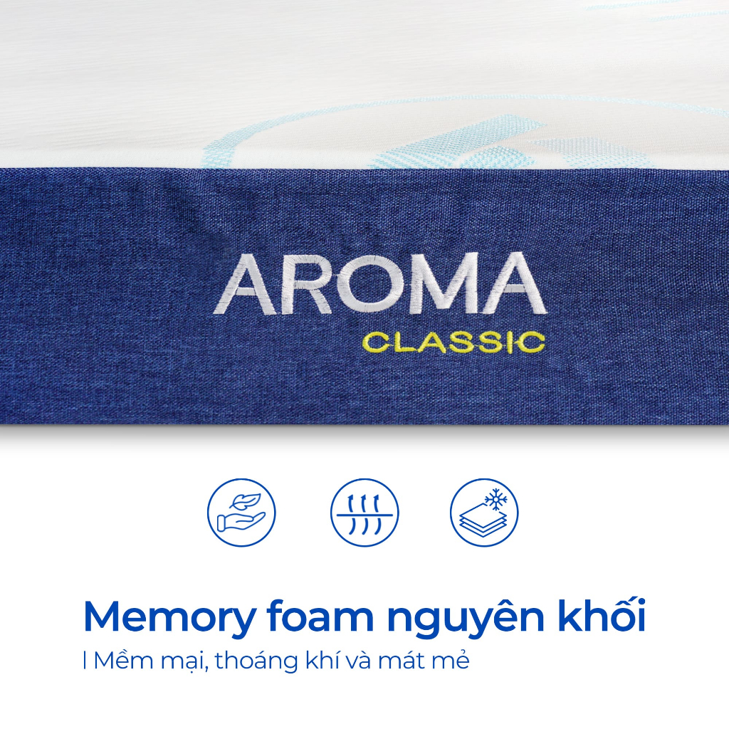 Ảnh Nệm Foam Aroma Classic Vải Gấm, Mẫu Mã Mới, Nệm Êm Mềm Vừa Phải, Chính Hãng, Bảo Hành 10 năm. 3
