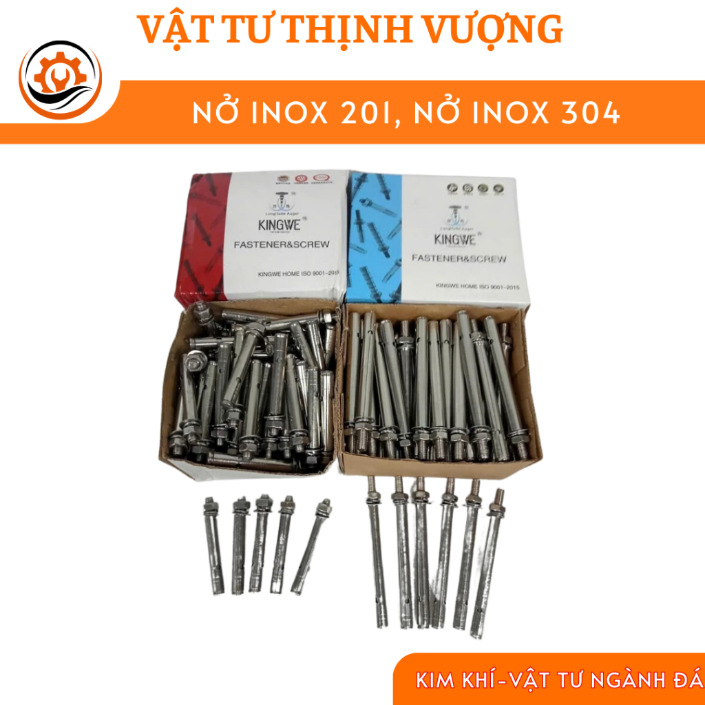 [COMBO 10 CHIẾC] Nở inox 201, nở inox 304, bulong nở inox/tắc kê inox ...