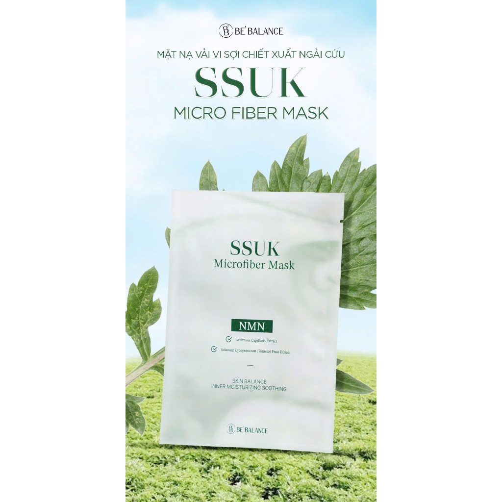 Mặt Nạ Vi Sợi Be'Balance SSUK MICRO FIBER MASK Chiết Xuất Ngải Cứu kết hợp NMN và Cà Chua Xanh