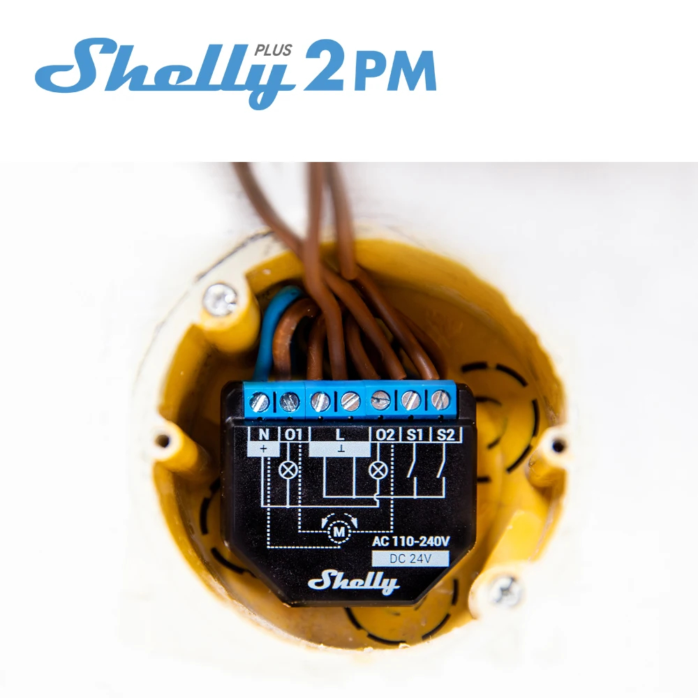 Shelly Plus 2PM Smart Home WiFi Relay 2 kênh có chức năng kiểm soát đo lường điện năng