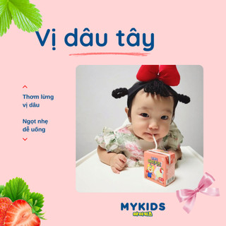 Thùng 24 hộp Sữa dinh dưỡng Nucare Mykids Strawberry 150ml Pororo vị dâu DAESANG WELLIFE tặng thạch Catch! Teenieping