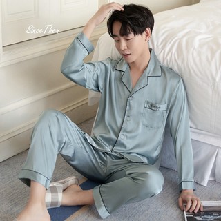 Đồ ngủ đôi nam nữ áo choàng kèm váy nữ màu xanh ngọc sang chảnh, Pijama đôi nam nữ mặc nhà - Since Then